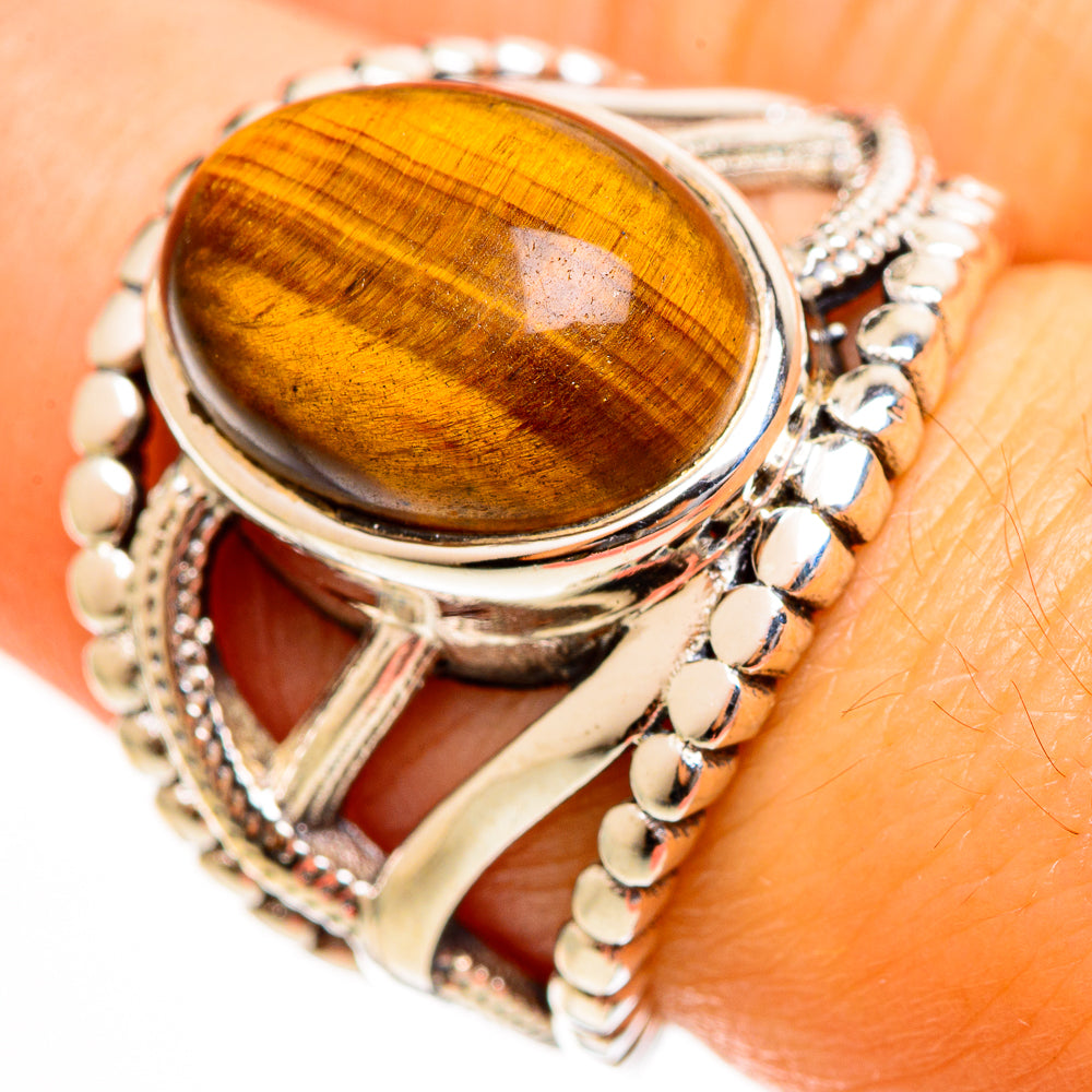 Tiger Eye Rings handcrafted by Anasilvercos - RING113456