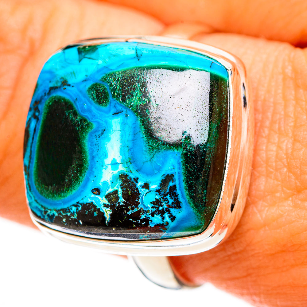 Malachite In Chrysocolla Rings handcrafted by Anasilvercos - RING113462