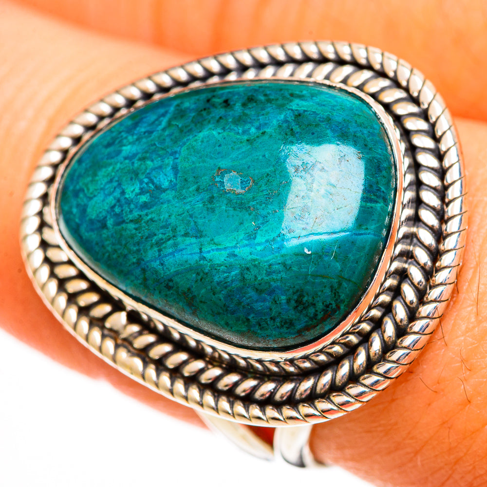 Chrysocolla Rings handcrafted by Anasilvercos - RING113465