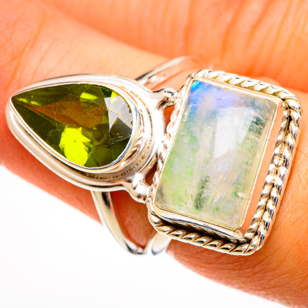 Green Moonstone Rings handcrafted by Anasilvercos - RING113468
