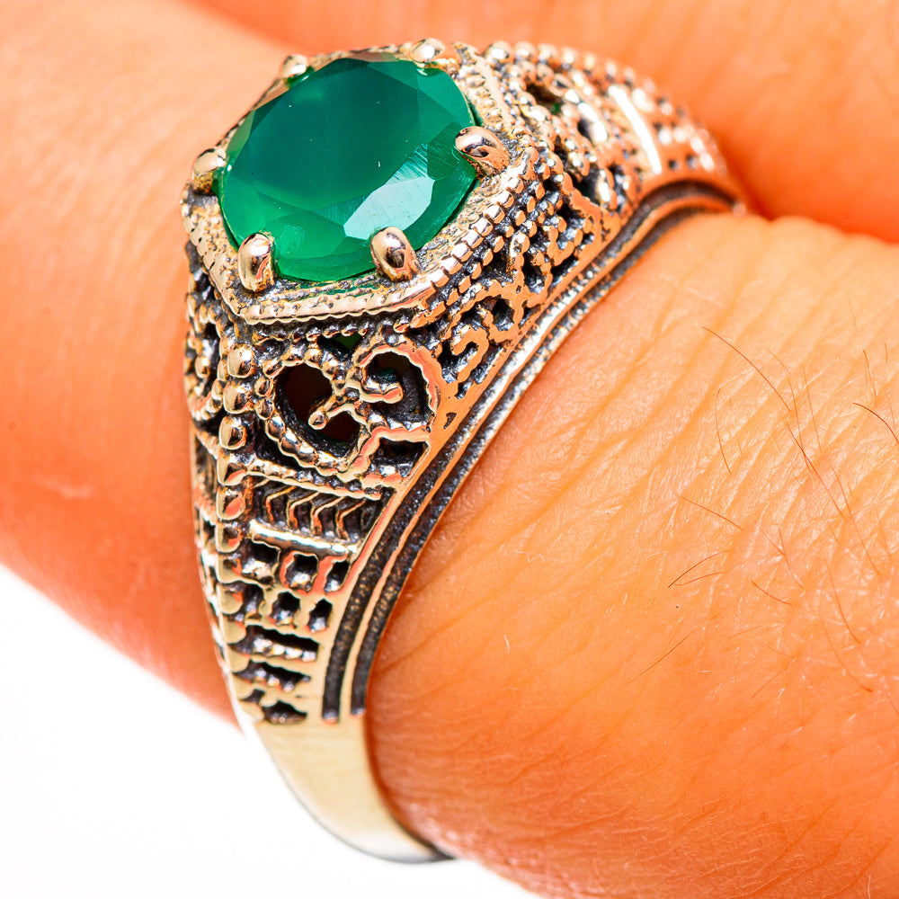 Green Onyx Rings handcrafted by Anasilvercos - RING113470