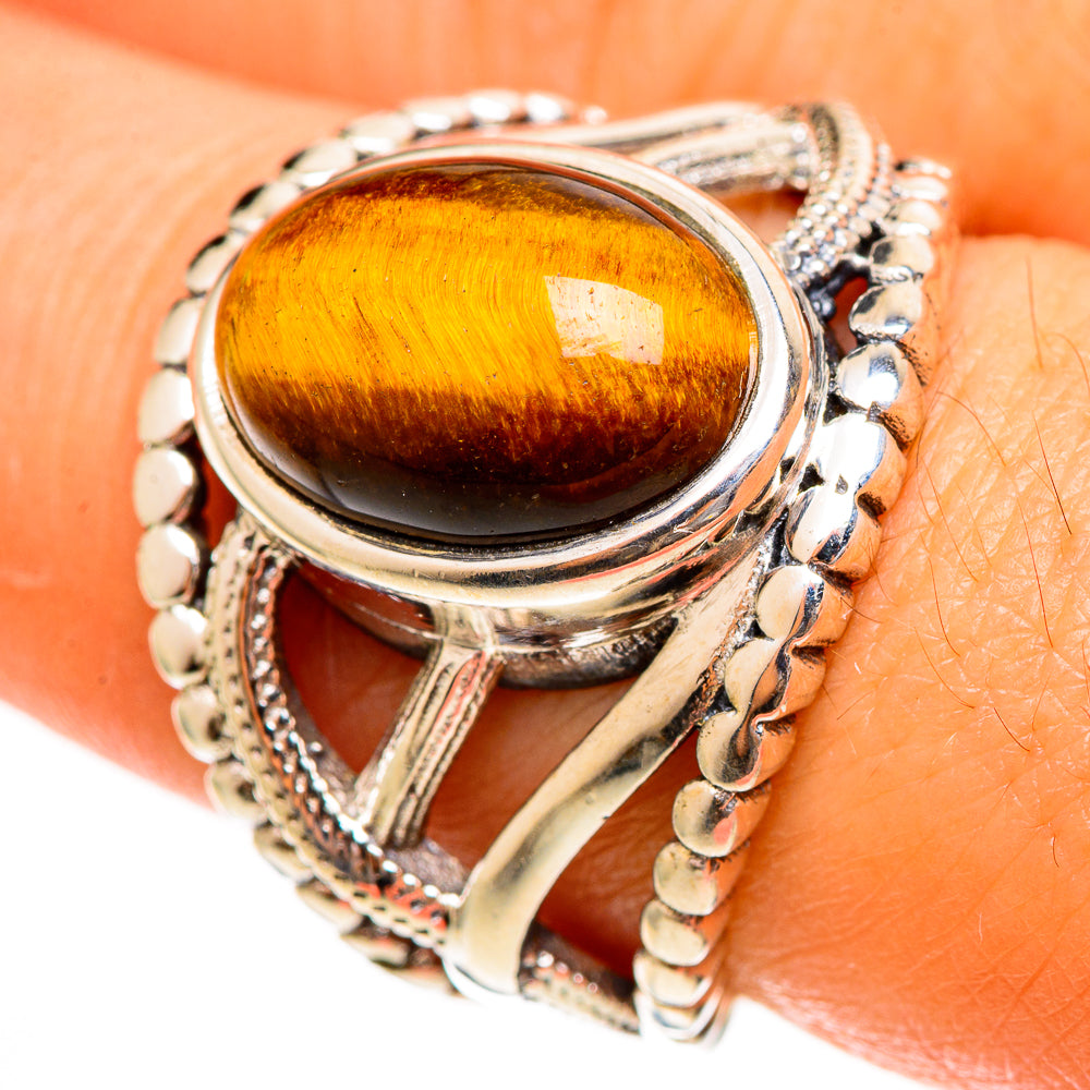 Tiger Eye Rings handcrafted by Anasilvercos - RING113473
