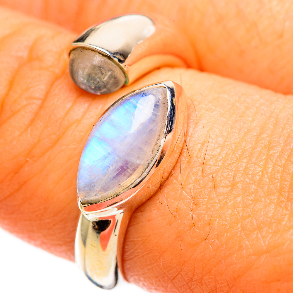 Rainbow Moonstone Rings handcrafted by Anasilvercos - RING113475