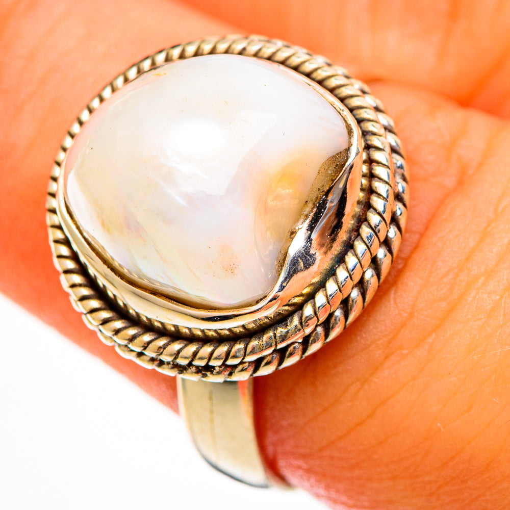 Mother Of Pearl Rings handcrafted by Anasilvercos - RING113476
