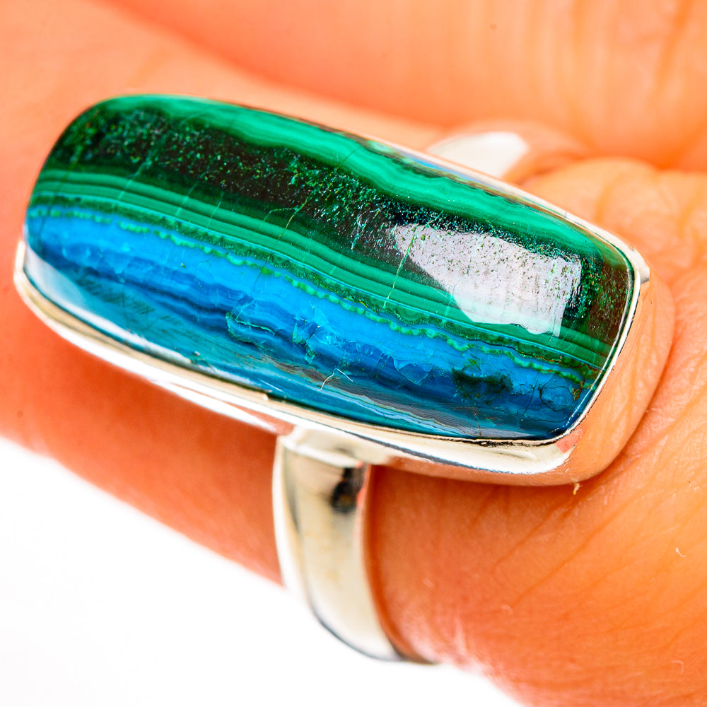 Malachite In Chrysocolla Rings handcrafted by Anasilvercos - RING113478