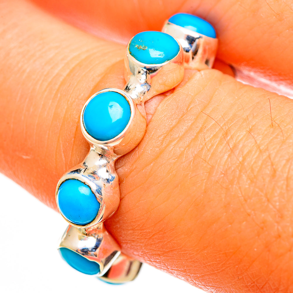 Sleeping Beauty Turquoise Rings handcrafted by Anasilvercos - RING113482