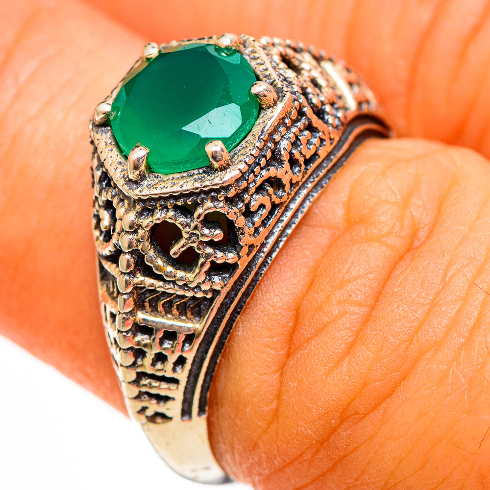 Green Onyx Rings handcrafted by Anasilvercos - RING113488