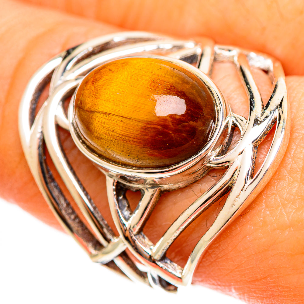 Tiger Eye Rings handcrafted by Anasilvercos - RING113489