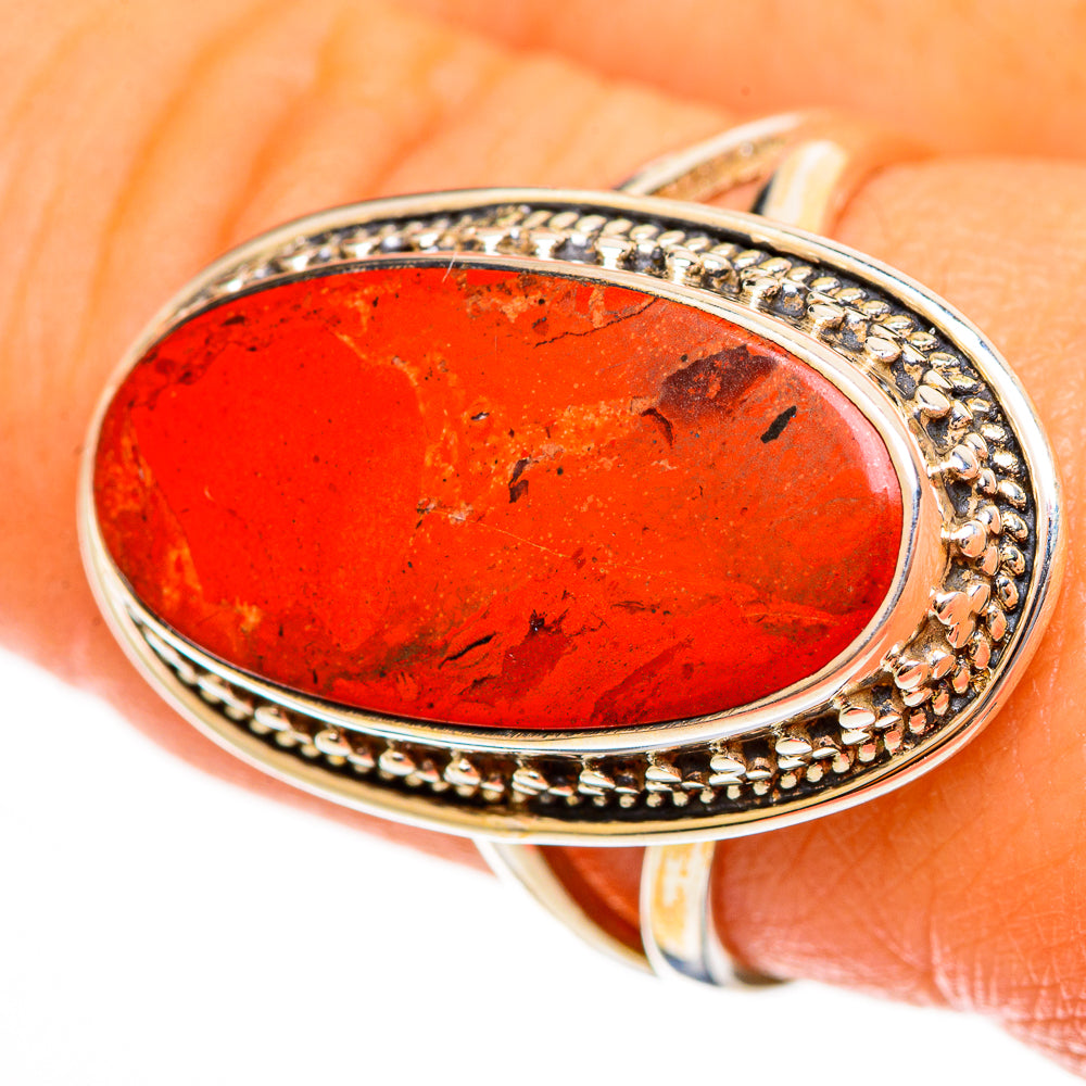 Red Jasper Rings handcrafted by Anasilvercos - RING113490