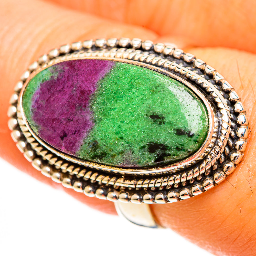 Ruby Zoisite Rings handcrafted by Anasilvercos - RING113498