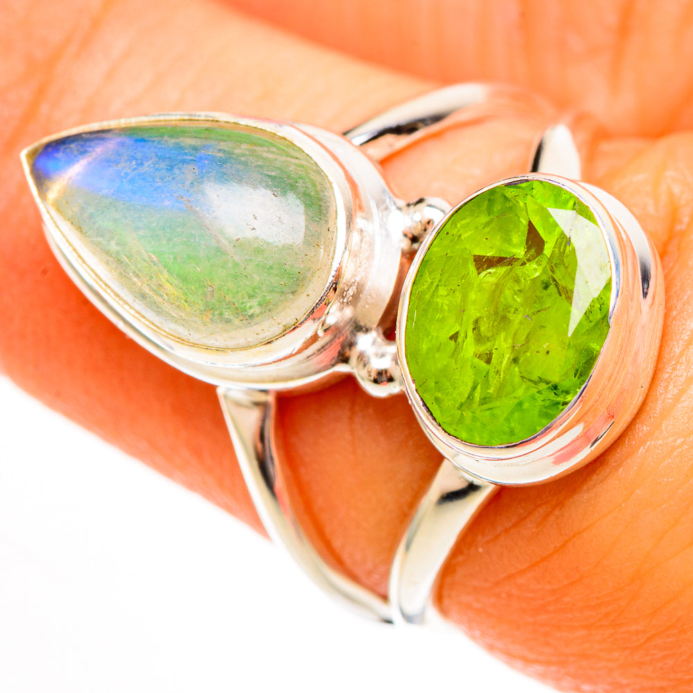 Green Moonstone Rings handcrafted by Anasilvercos - RING113515