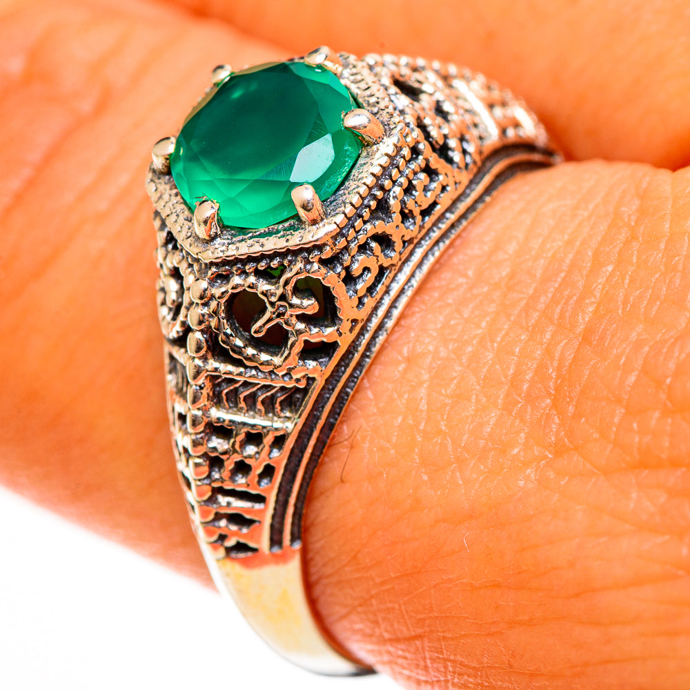 Green Onyx Rings handcrafted by Anasilvercos - RING113516