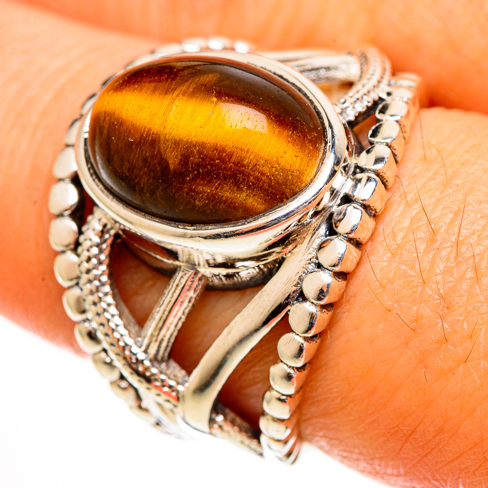 Tiger Eye Rings handcrafted by Anasilvercos - RING113518
