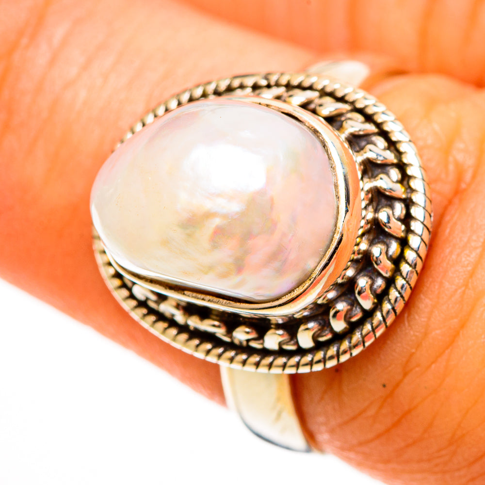 Mother Of Pearl Rings handcrafted by Anasilvercos - RING113525