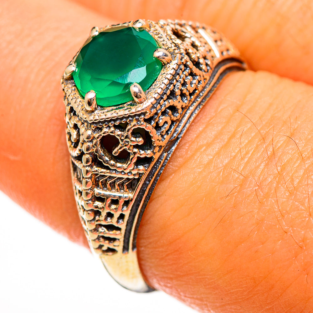 Green Onyx Rings handcrafted by Anasilvercos - RING113528
