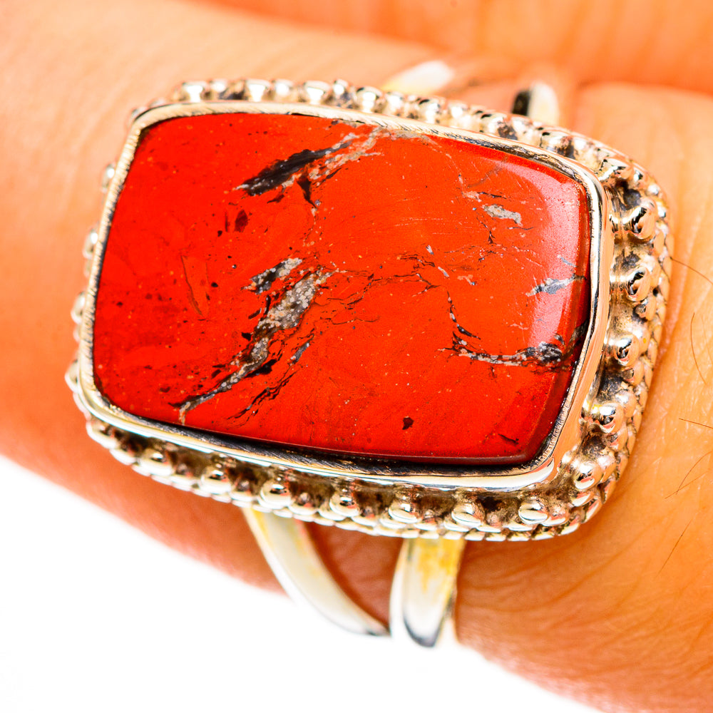 Red Jasper Rings handcrafted by Anasilvercos - RING113529
