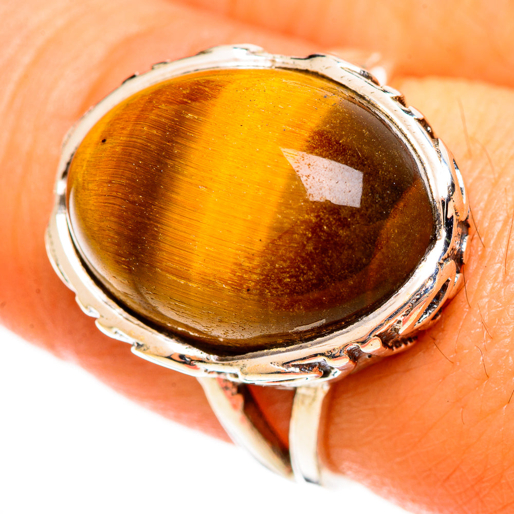Tiger Eye Rings handcrafted by Anasilvercos - RING113530