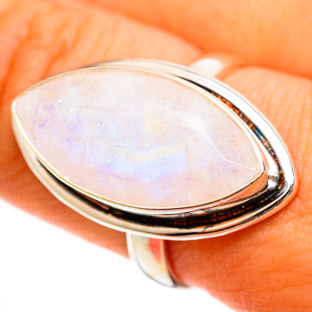 Rainbow Moonstone Rings handcrafted by Anasilvercos - RING113535