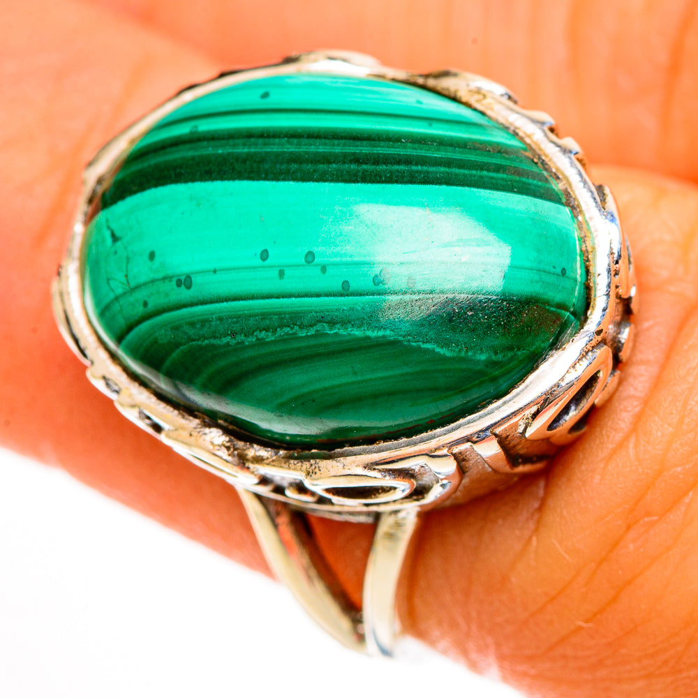 Malachite Rings handcrafted by Anasilvercos - RING113537