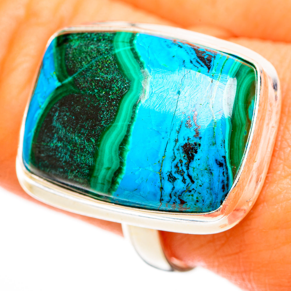 Malachite In Chrysocolla Rings handcrafted by Anasilvercos - RING113551