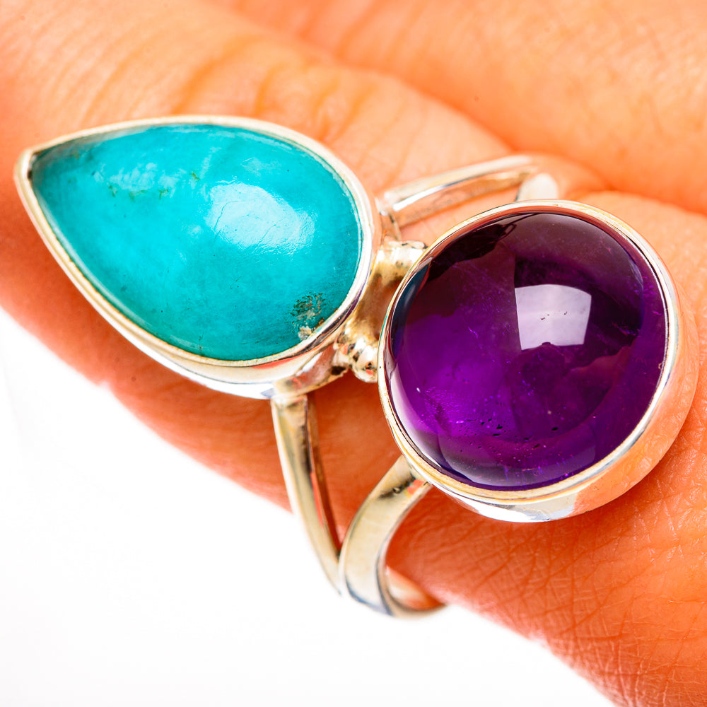 Peruvian Amazonite Rings handcrafted by Anasilvercos - RING113552