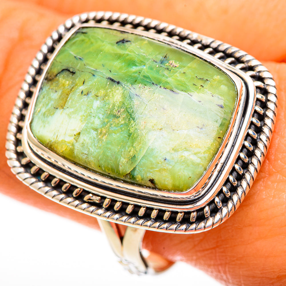 African Green Opal Rings handcrafted by Anasilvercos - RING113557
