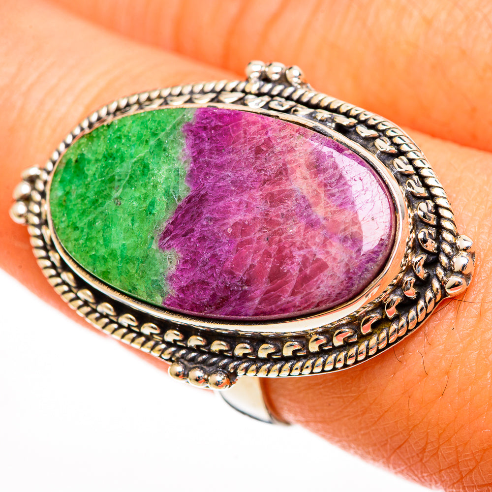Ruby Zoisite Rings handcrafted by Anasilvercos - RING113583