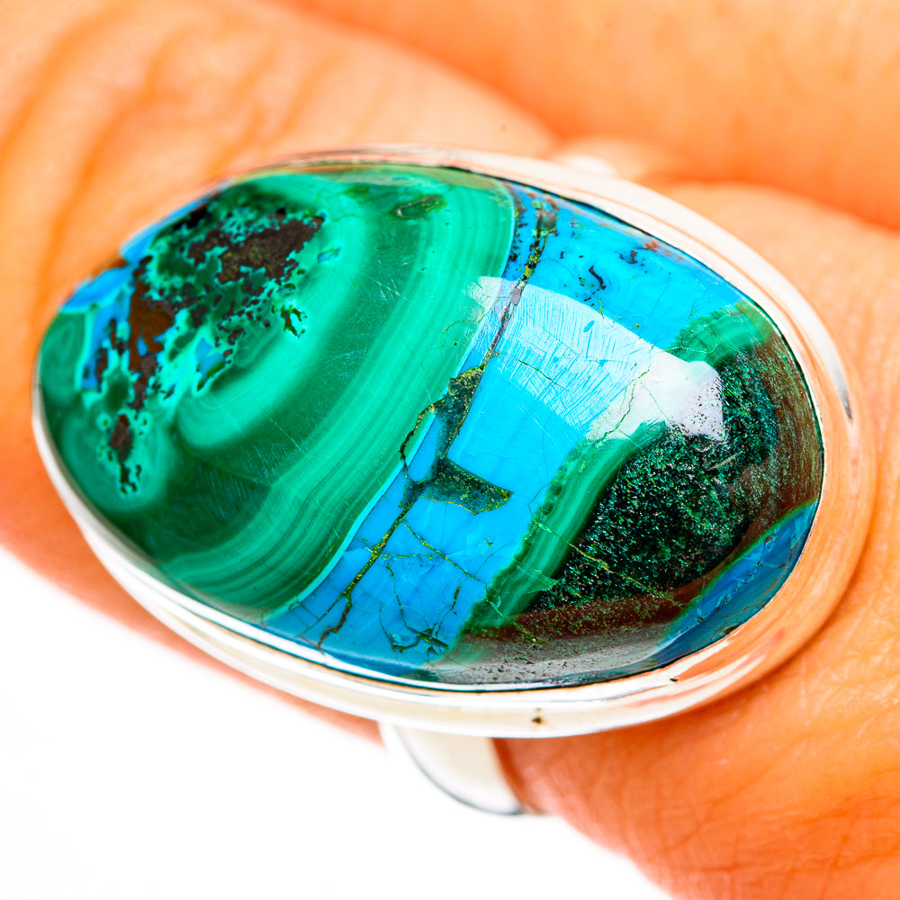 Malachite In Chrysocolla Rings handcrafted by Anasilvercos - RING113586