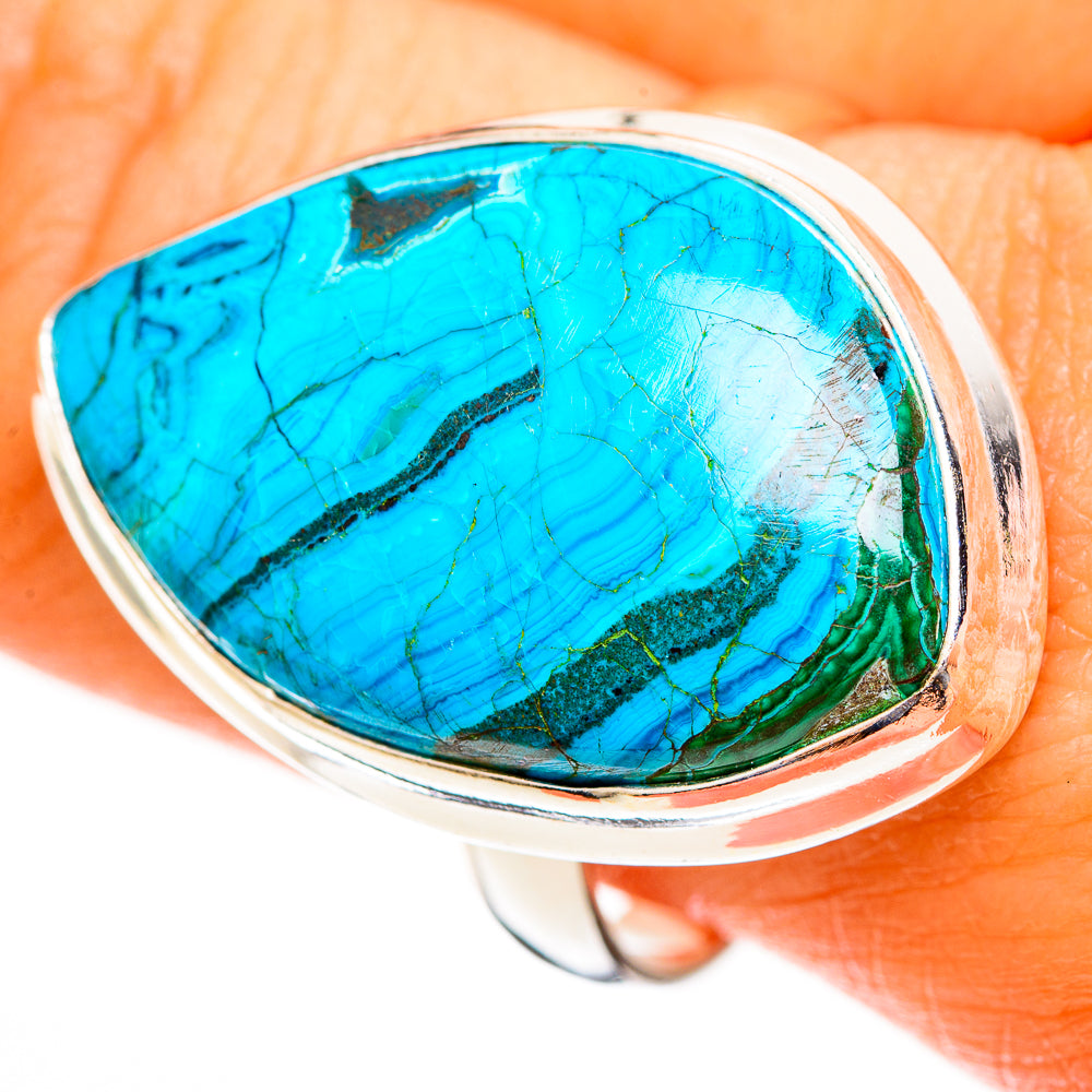 Malachite In Chrysocolla Rings handcrafted by Anasilvercos - RING113591