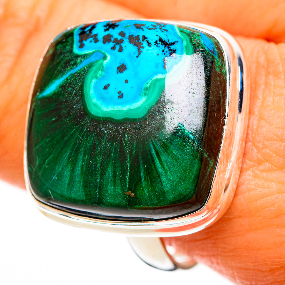 Malachite In Chrysocolla Rings handcrafted by Anasilvercos - RING113594