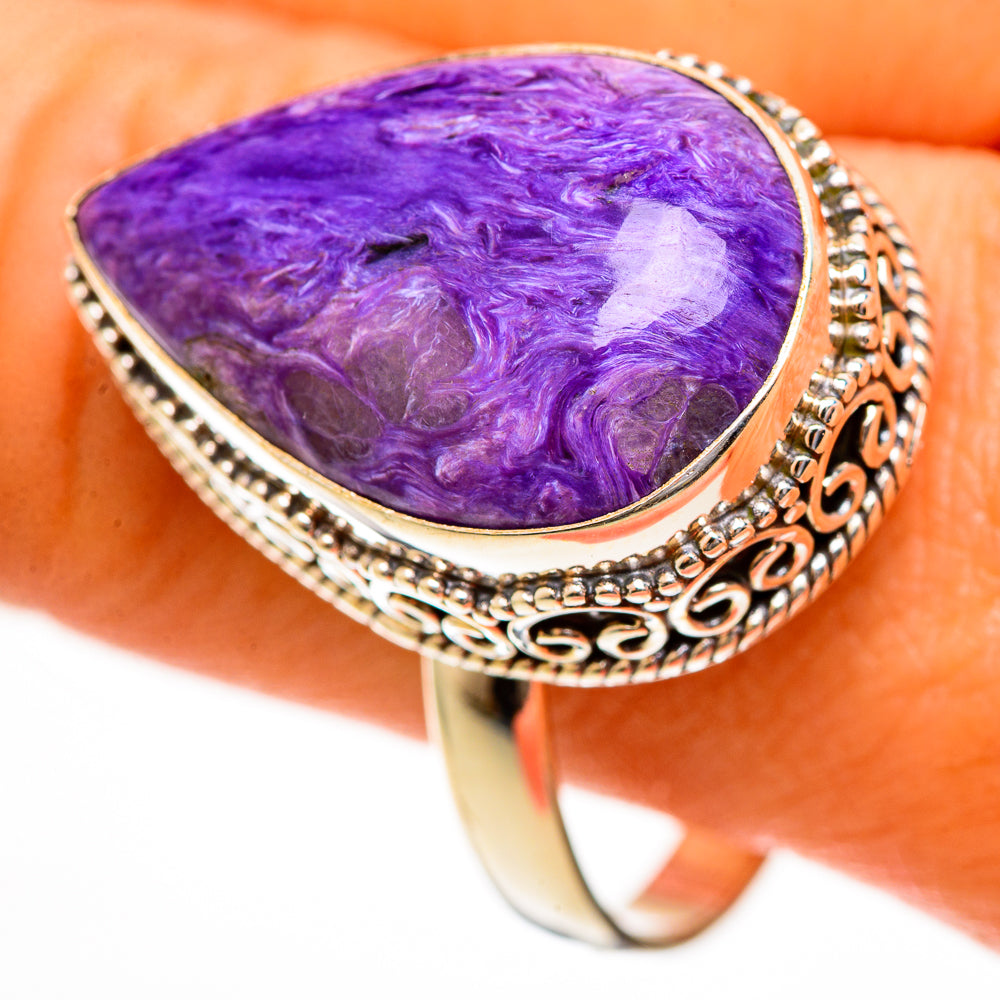 Charoite Rings handcrafted by Anasilvercos - RING113613