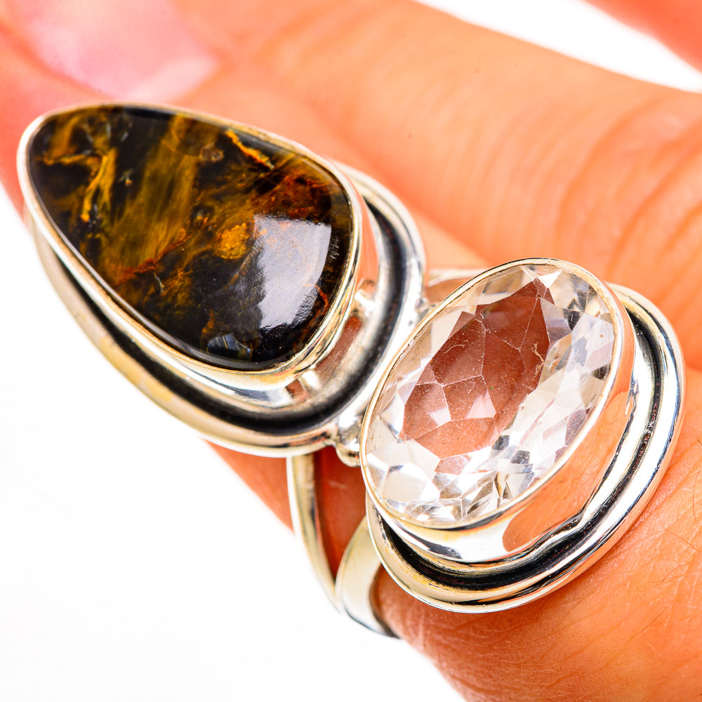 Golden Pietersite Rings handcrafted by Anasilvercos - RING113616