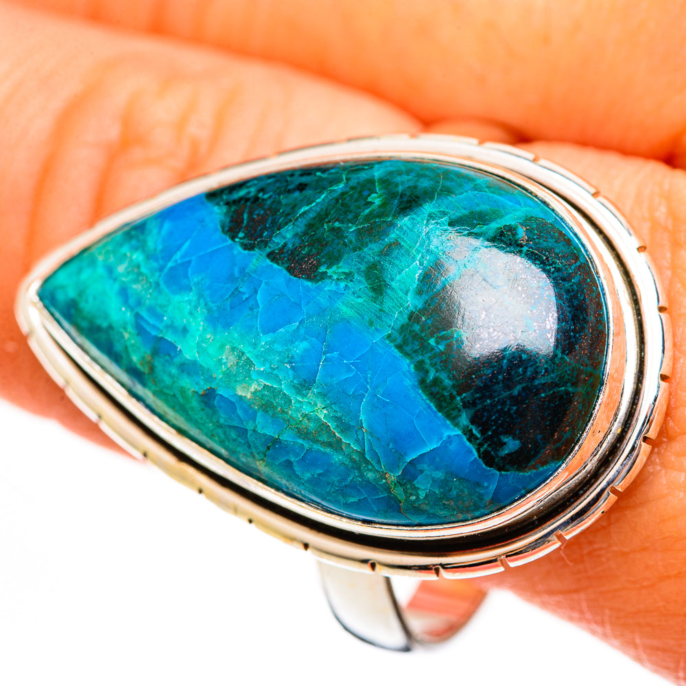 Malachite In Chrysocolla Rings handcrafted by Anasilvercos - RING113620