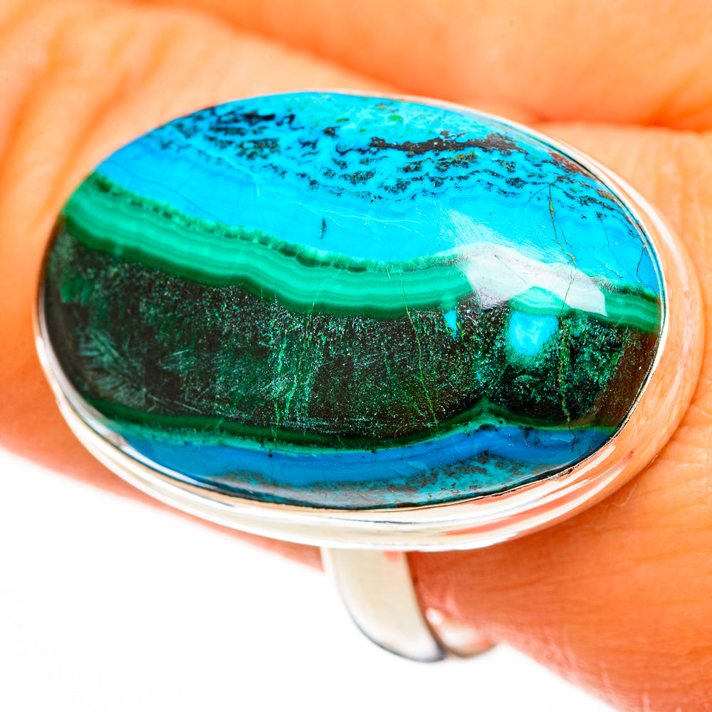 Malachite In Chrysocolla Rings handcrafted by Anasilvercos - RING113621