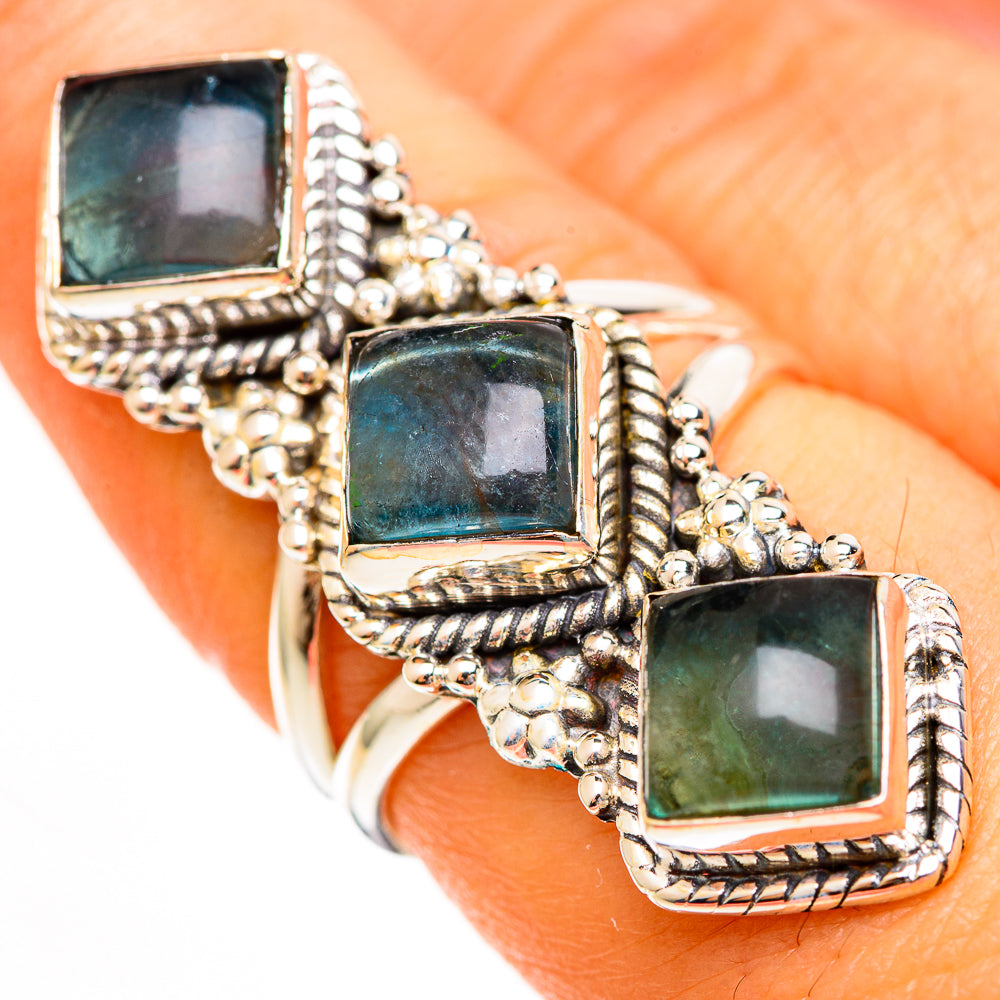 Green Fluorite Rings handcrafted by Anasilvercos - RING113622