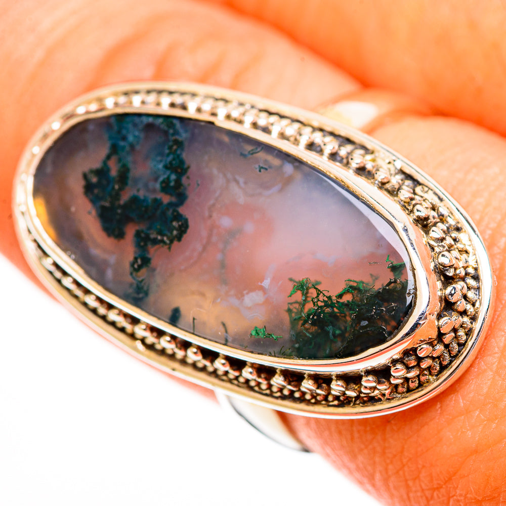 Green Moss Agate Rings handcrafted by Anasilvercos - RING113625