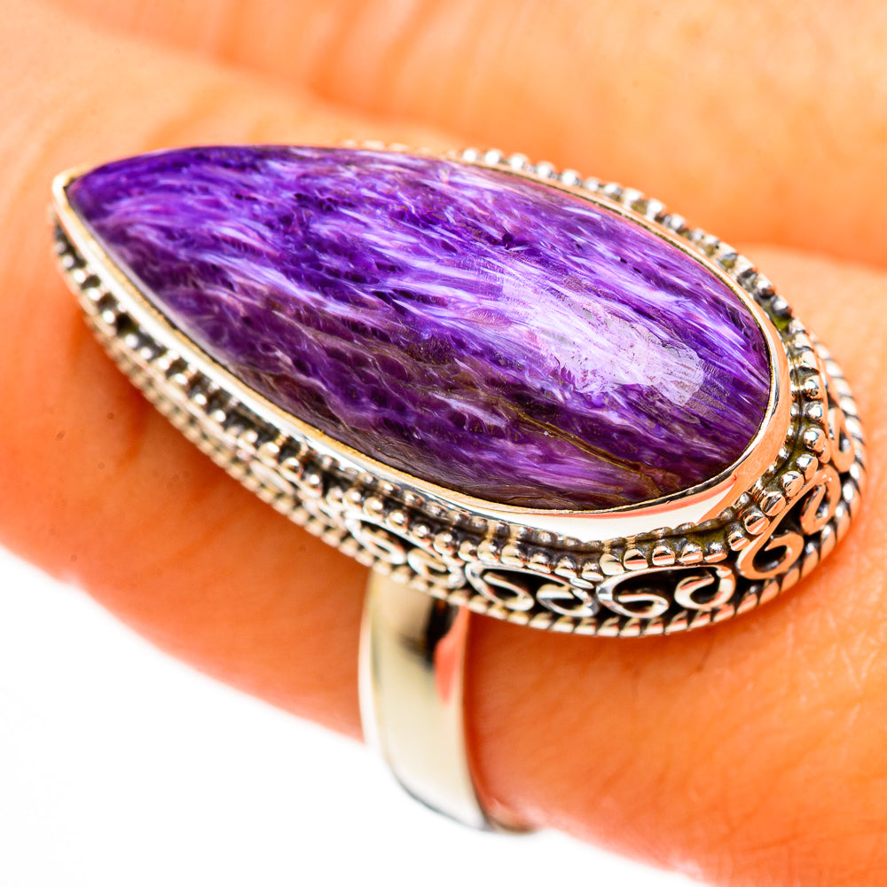 Charoite Rings handcrafted by Anasilvercos - RING113641
