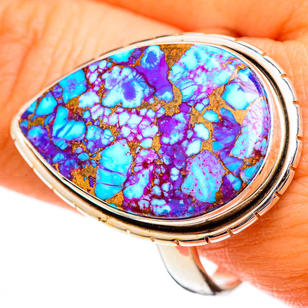 Purple Copper Composite Turquoise Rings handcrafted by Anasilvercos - RING113642