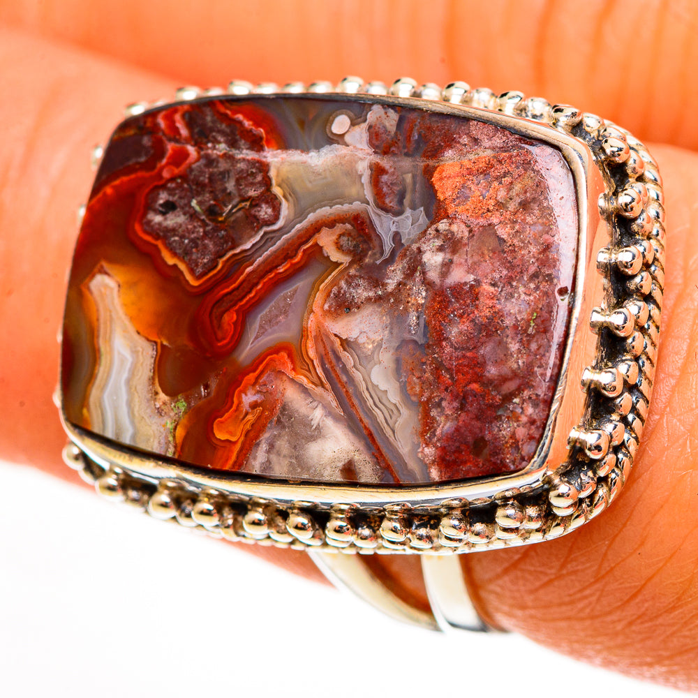 Crazy Lace Agate Rings handcrafted by Anasilvercos - RING113652