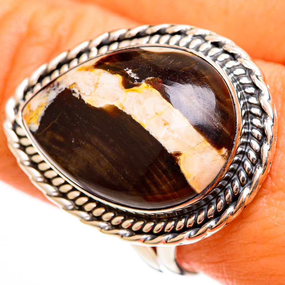 Peanut Wood Jasper Rings handcrafted by Anasilvercos - RING113657