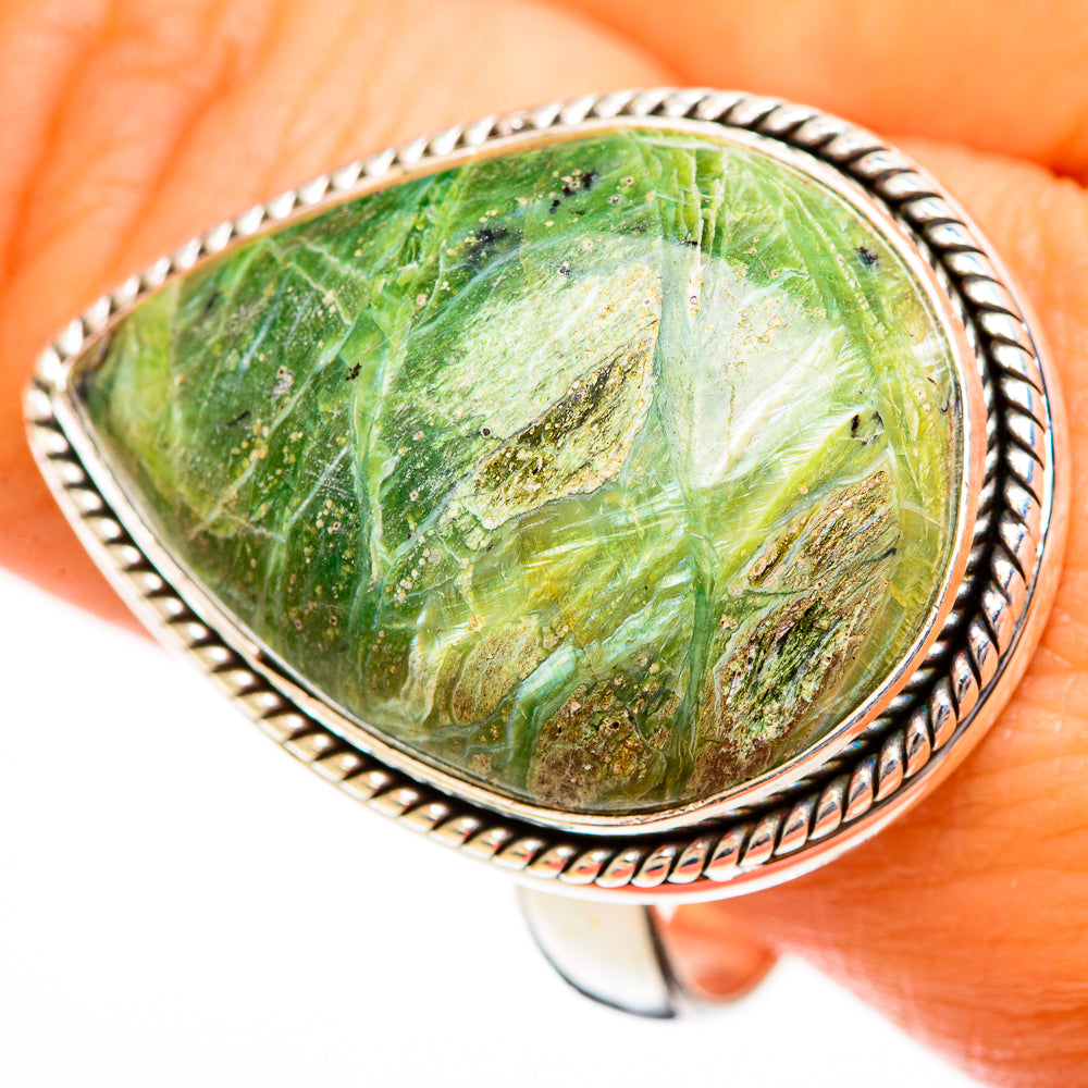 African Green Opal Rings handcrafted by Anasilvercos - RING113669