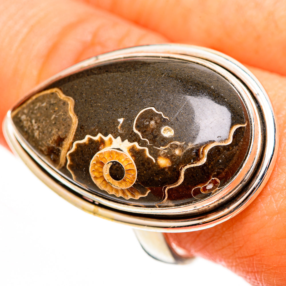 Turritella Agate Rings handcrafted by Anasilvercos - RING113674