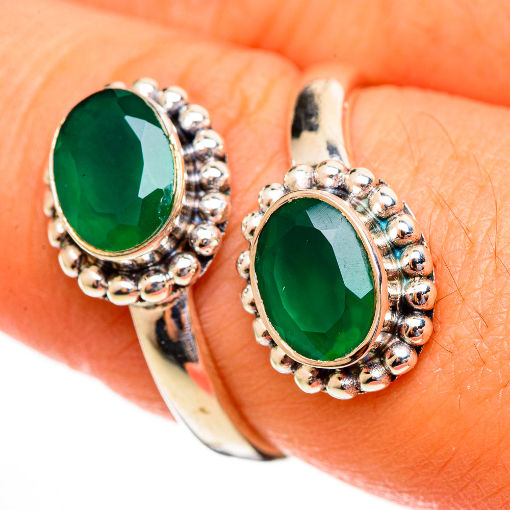 Green Onyx Rings handcrafted by Anasilvercos - RING113694