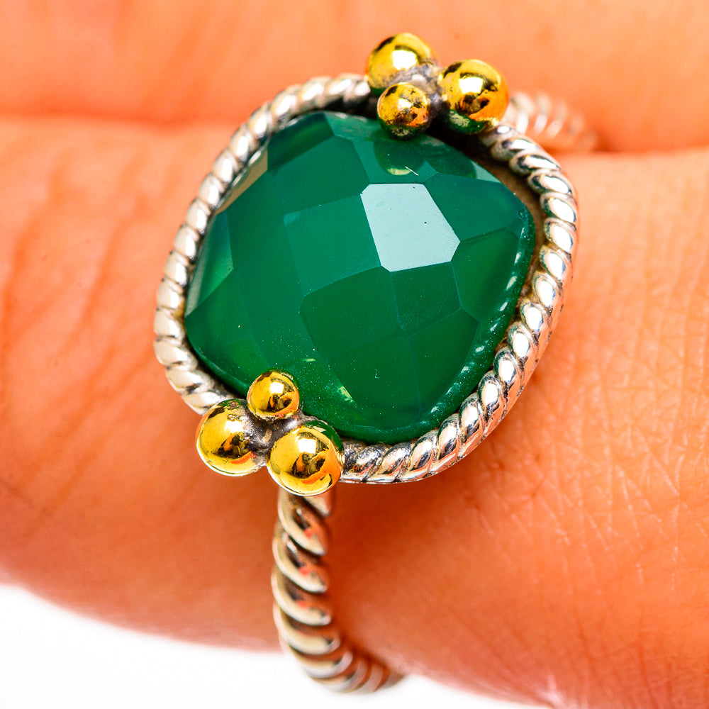 Green Onyx Rings handcrafted by Anasilvercos - RING113728