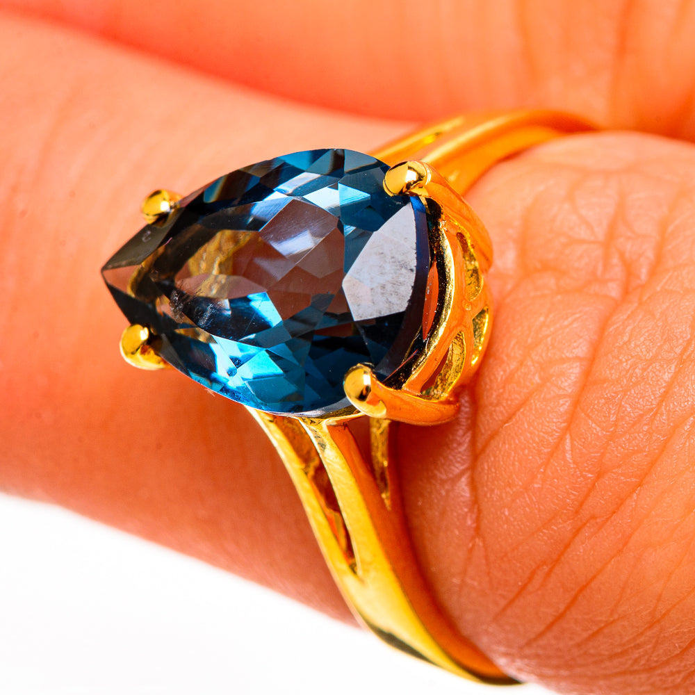 London Blue Topaz Rings handcrafted by Anasilvercos - RING113788