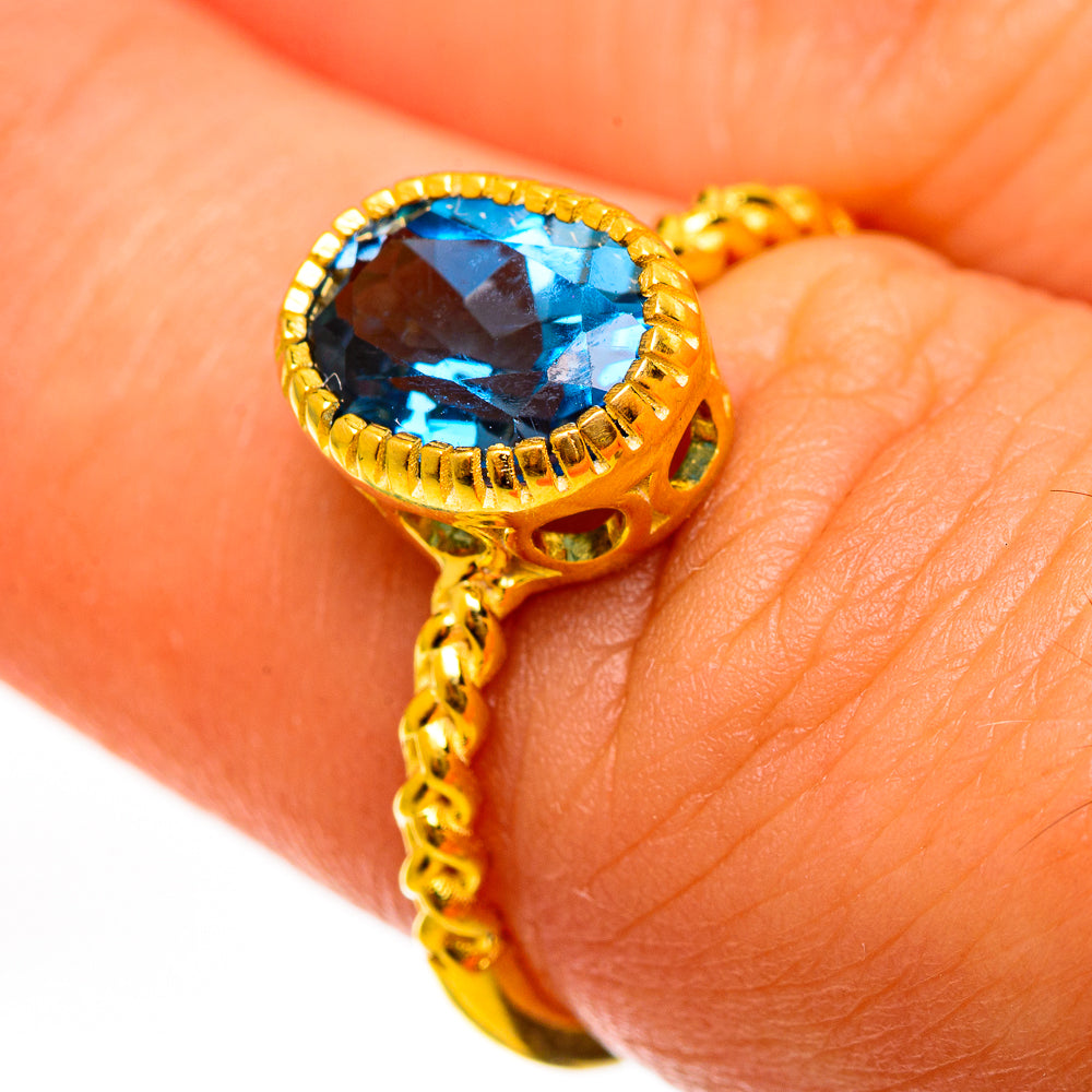 London Blue Topaz Rings handcrafted by Anasilvercos - RING113789