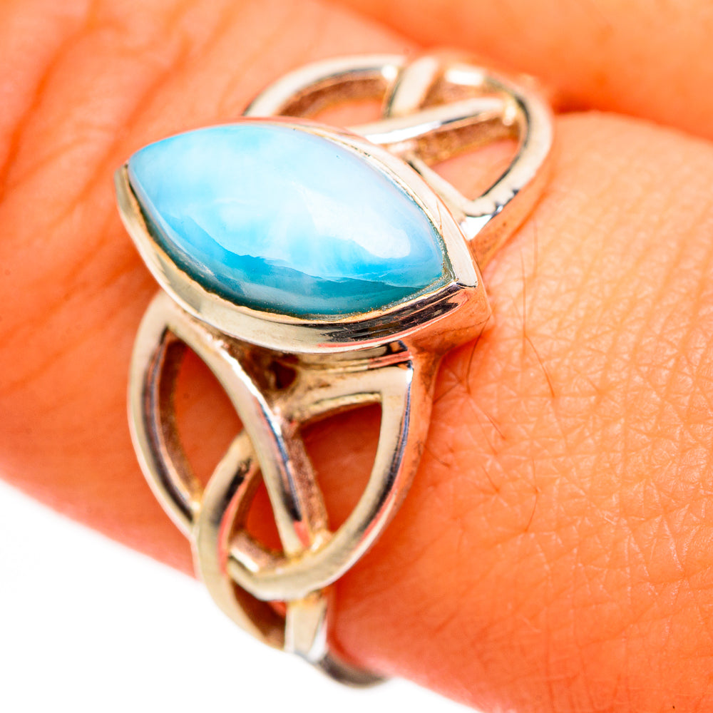 Larimar Rings handcrafted by Anasilvercos - RING113793