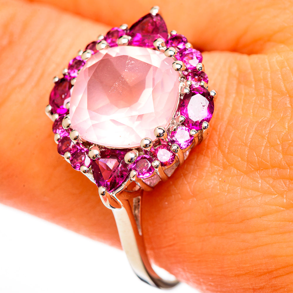 Rose Quartz Rings handcrafted by Anasilvercos - RING113806