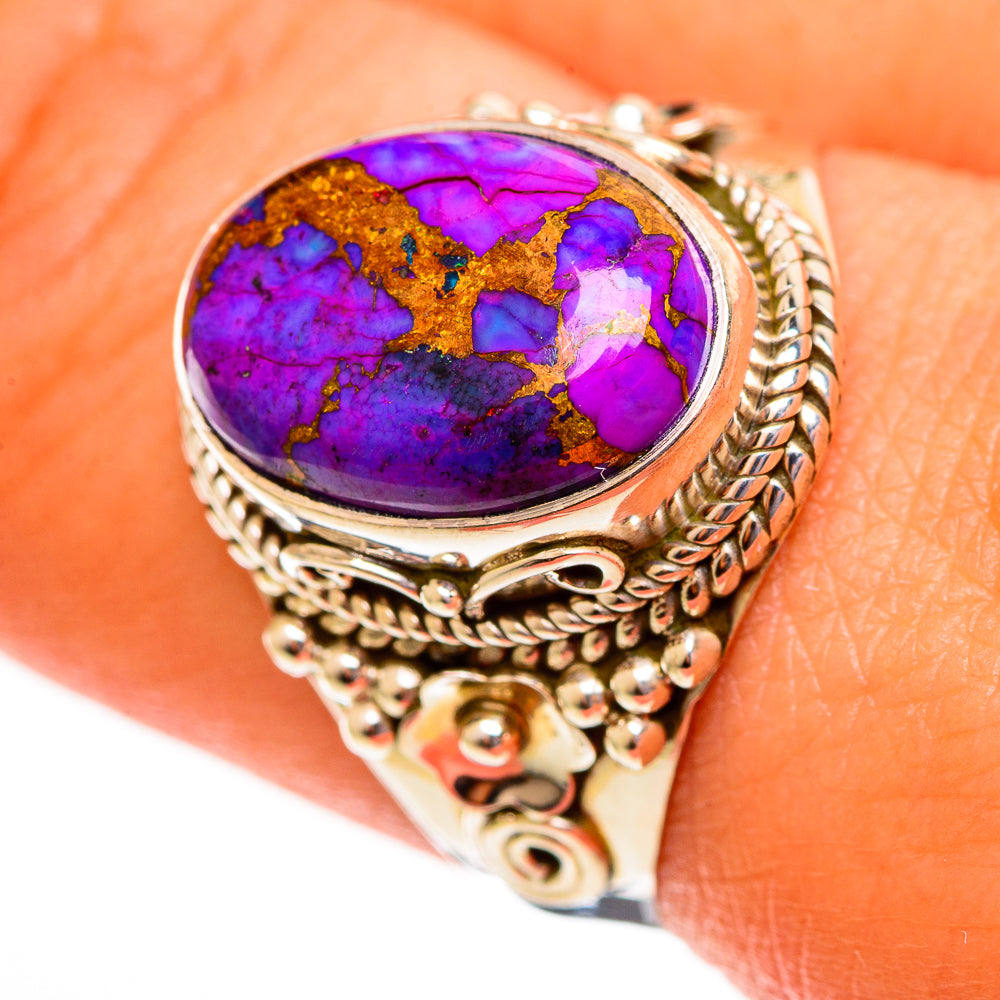 Purple Copper Composite Turquoise Rings handcrafted by Anasilvercos - RING113814