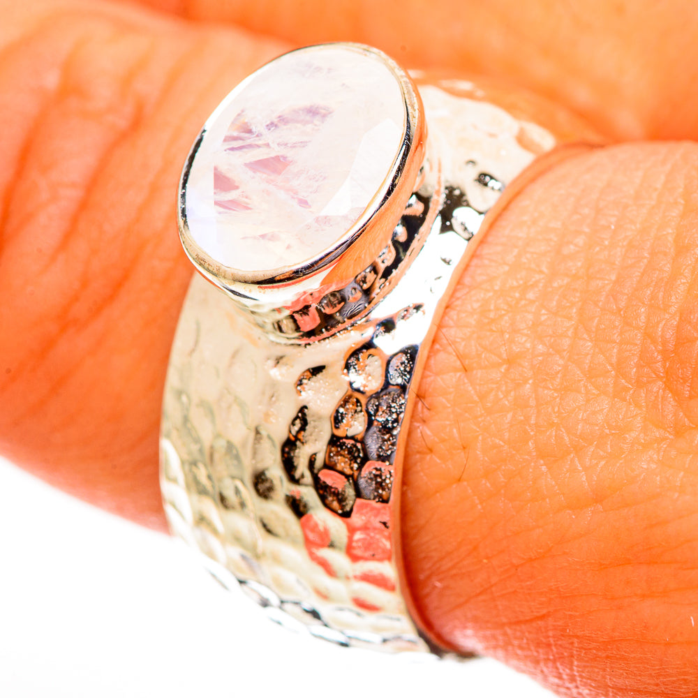 Rainbow Moonstone Rings handcrafted by Anasilvercos - RING113821